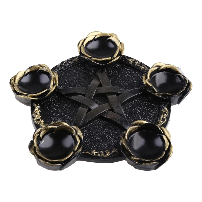 

Astrology Star Resin Candlestick Pentacle Altar Plate Divination Cup Holder