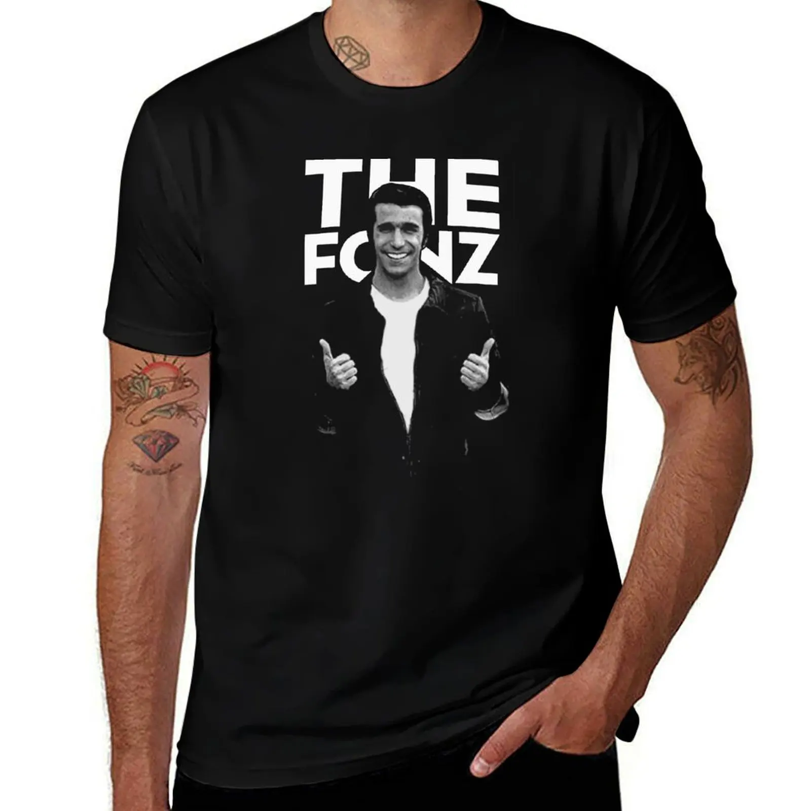 Фото Футболка Happy Days The Fonz, удобная базовая футболка с круглым вырезом №1