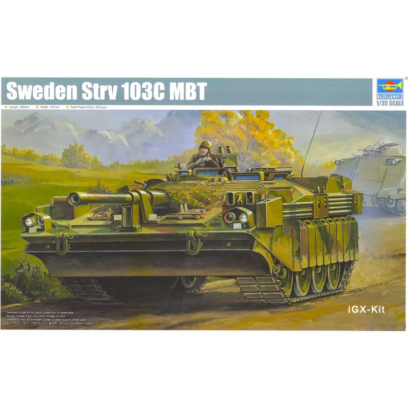 

Trumpeter 00310 1/35 Sweden STRV 103C MBT Main Battle Tank Display Children Gift Toy Plastic Assembly Building Model Kit