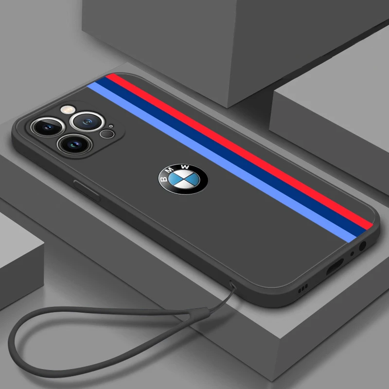

Bmw Red Blue Car For Apple iPhone 14 13 12 Mini 11 Pro XS MAX XR X 8 7 6S SE Plus Liquid Rope Soft Phone Case Coque Capa Fundas