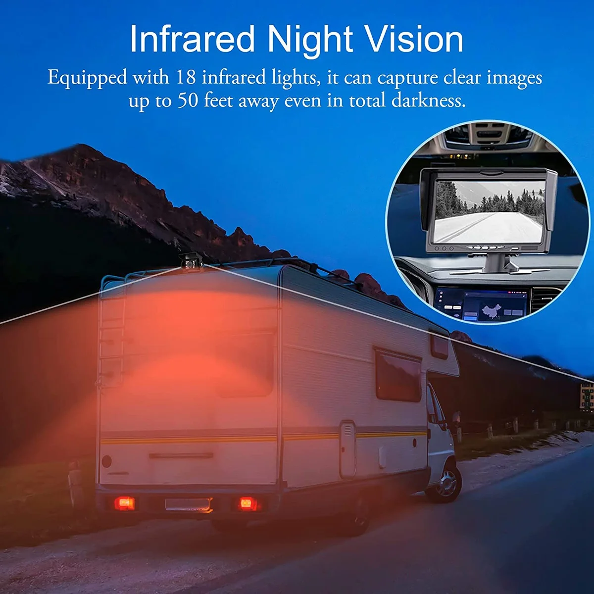 1080P HD резервная камера IP69 Водонепроницаемая широкоугольная заднего вида для