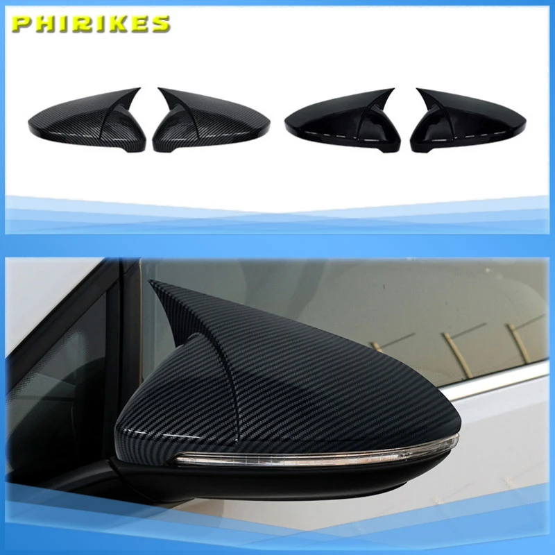 

For VW Golf MK6 MK7 7.5 GTI R GTD Base 2009-2020 2Pcs Side RearView Mirror Cover Caps Mirror Tools Case Gloss Black Tuning New