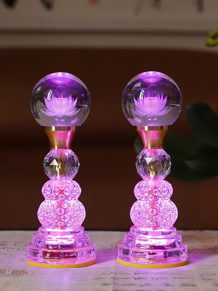 Яркая лампа в виде лотоса искусственный кристалл Guanyin Xianjia подключаемый стол для