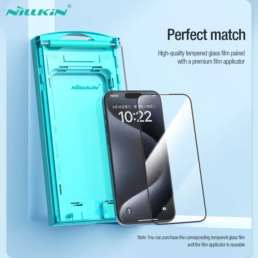 

Защитное стекло NILLKIN EZ для iPhone 15 Pro Max, протектор экрана с простым монтажом, закаленное стекло для iPhone 15 / 15 Plus