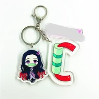 anime demon slayer keychains kimetsu no yaiba nezuko tanjirou keychain acrylic bag pendant for friends gifts jewelry