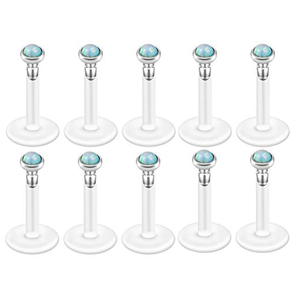 16G нержавеющая сталь УФ гибкий акриловый Опал Кристалл фиксатор гибкое кольцо