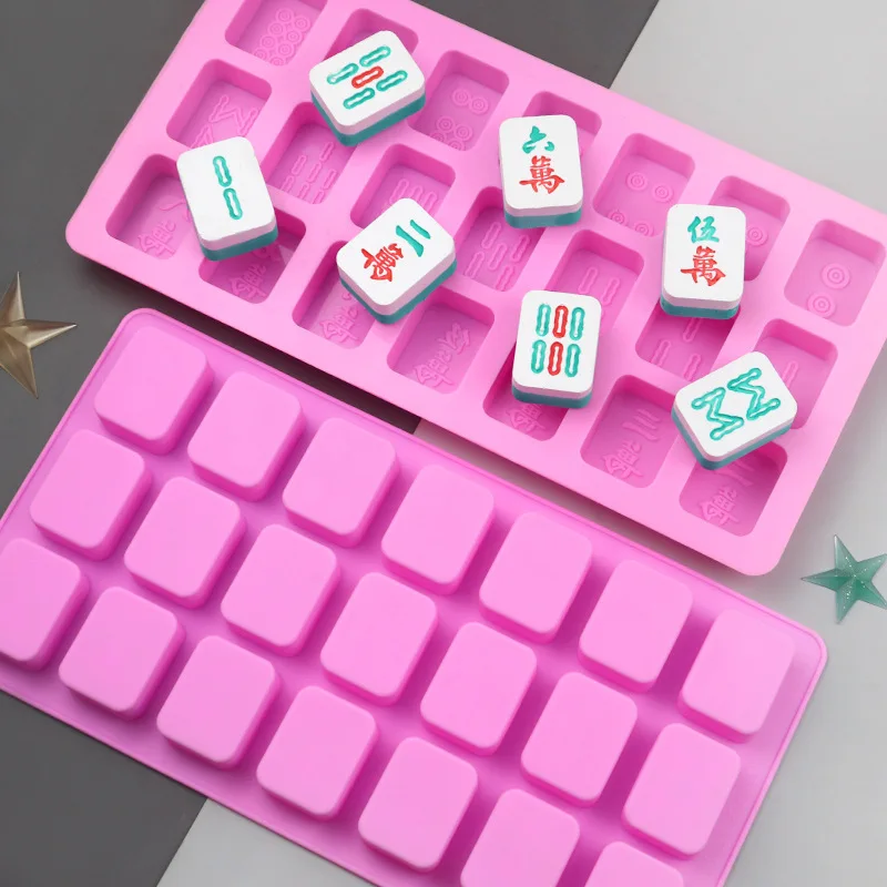 

Mahjong Silicone Chocolate Mold Handmade Soap Mould DIY Cake Molds Ice Tray 656