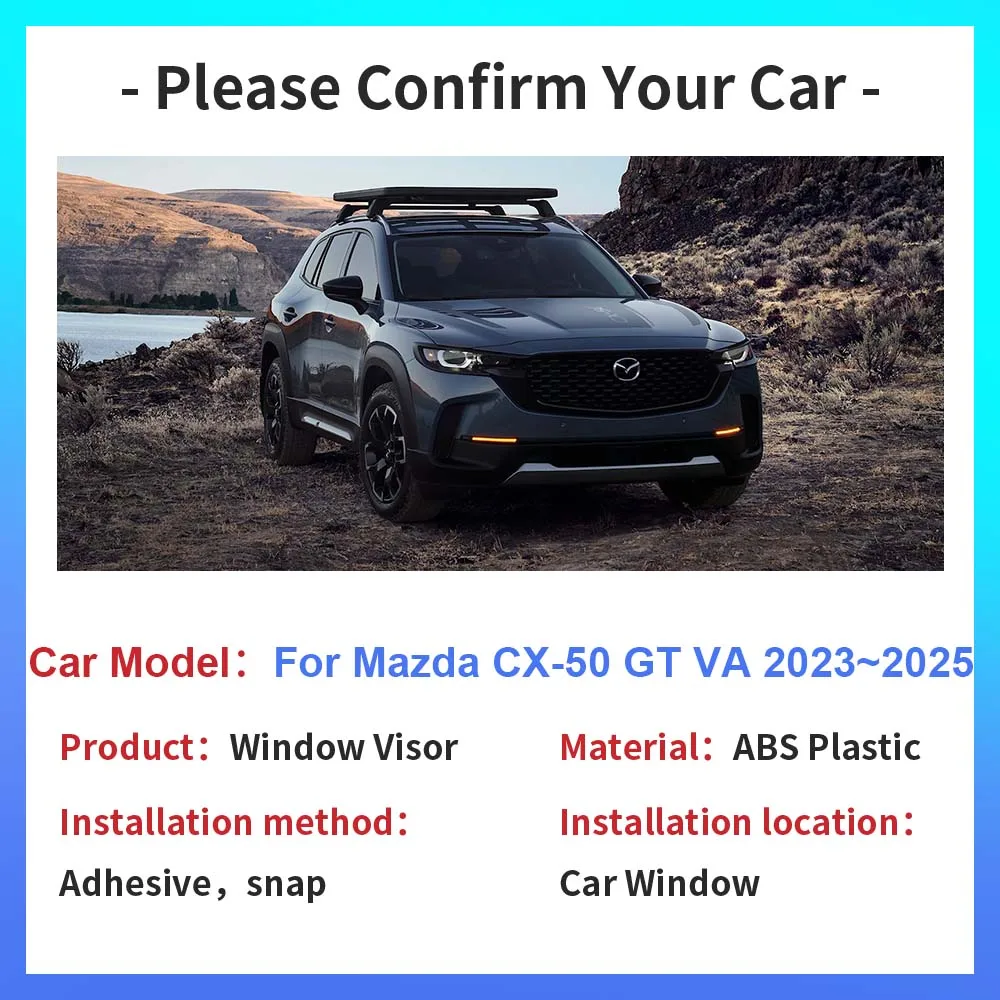 Козырек на окно для Mazda CX-50 CX50 GT VA 2023 2024 2025 навесы защиты от солнца дождя дефлектор