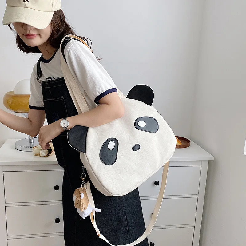 

New cute Korean funny women shoulder bag 2022 female canvas handbag girl student messenger bag