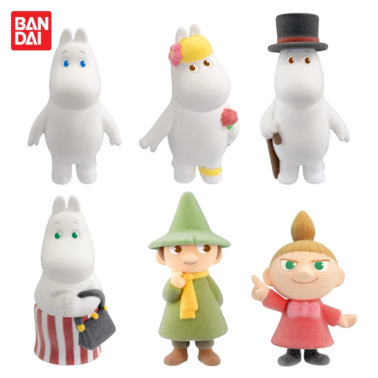 

Japan Anime BANDAI Gashapon Capsule Candy Toy Toys Momin Flocking Figurine Snufkinn Ami Doll Table Ornaments
