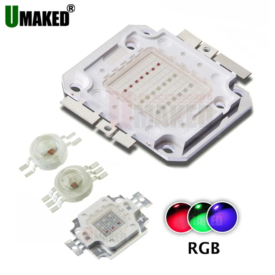 Светодиодные чипы высокой мощности 3-100 Вт SMD COB Диодный светильник Epistar Лампа RGB