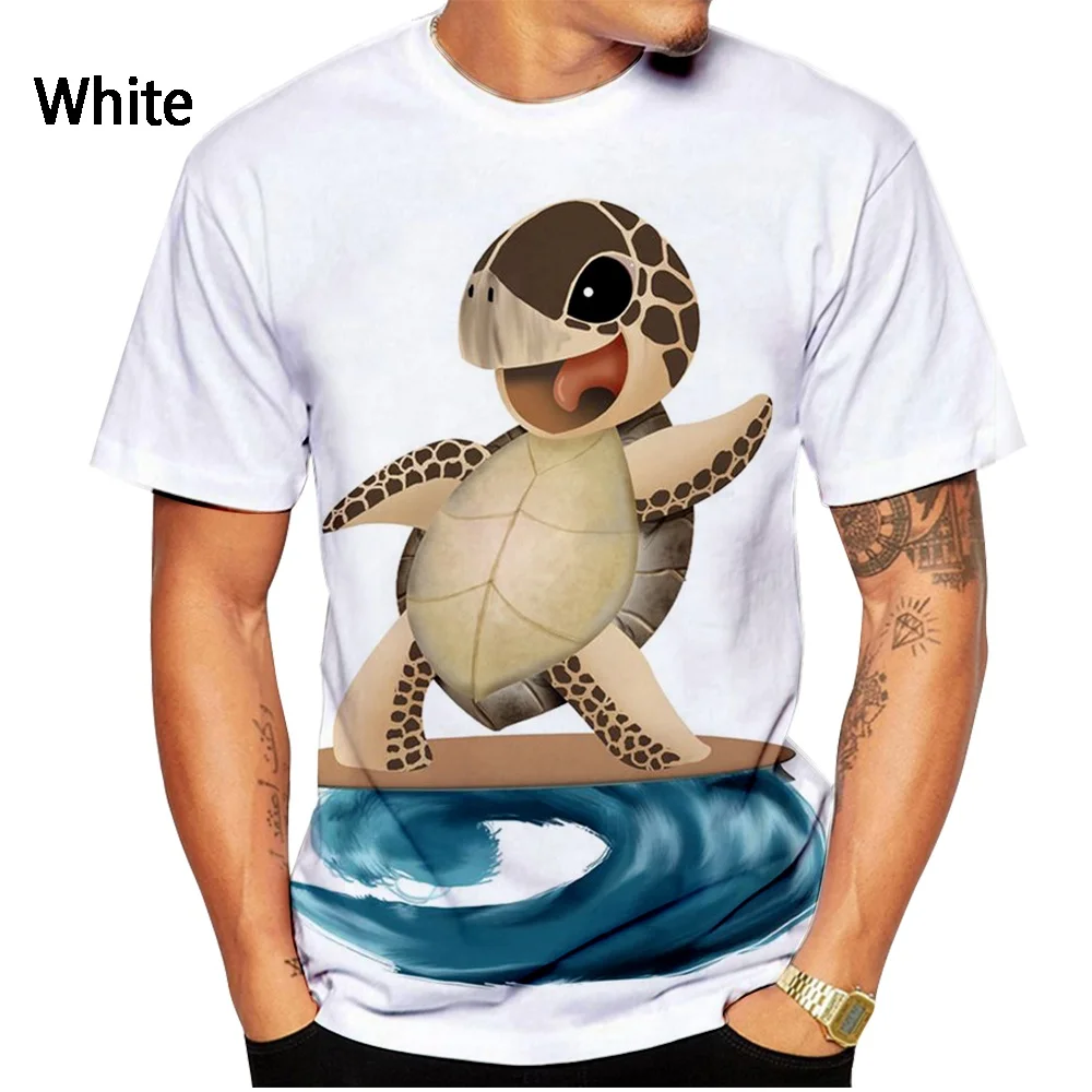 

Новая модная футболка с 3D-принтом морской черепахи для мужчин и женщин, летняя повседневная футболка с коротким рукавом, черепаха, верх