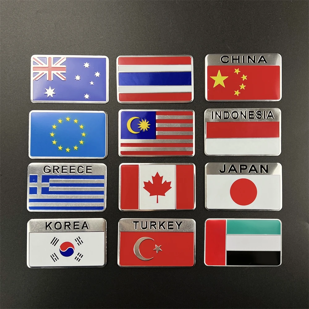 

Aluminum National Flag Car Sticker For Ford Focus Fusion Escort Kuga Ecosport Fiesta Falcon Mondeo Taurus EVEREST