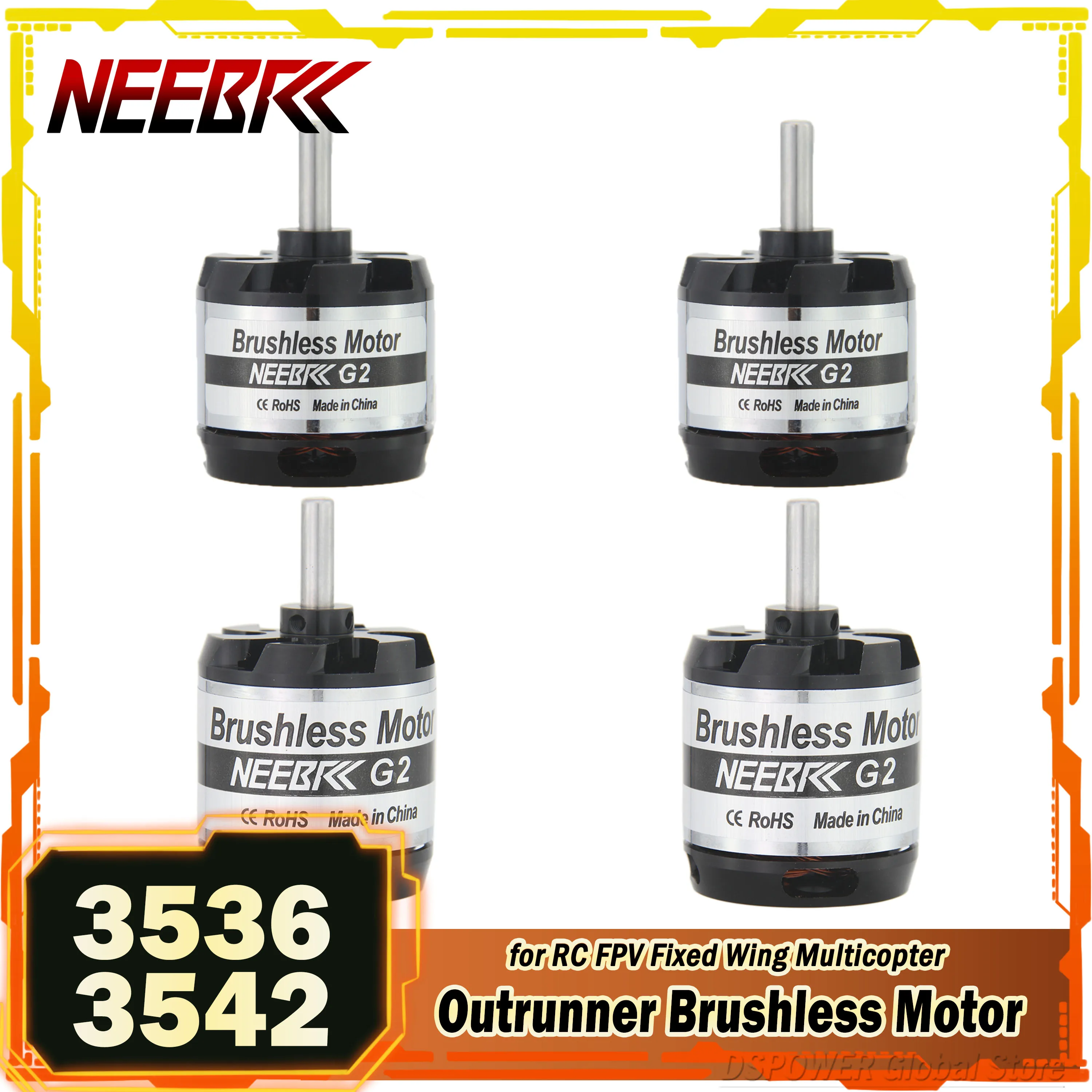NEEBRC 3536 3542 910KV 1000KV 1250KV 1450KV бесщеточный мотор 2-4S для радиоуправляемого