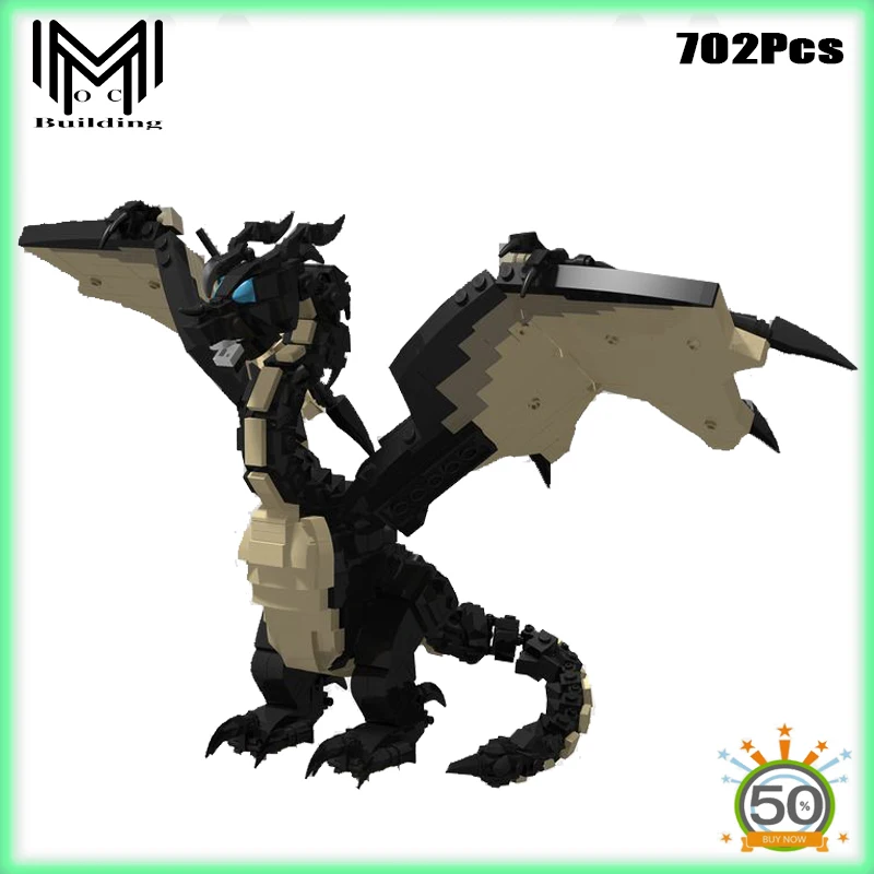 

Мокасилдинг модель дракона, строительные блоки, игрушка для детей и взрослых, коллекция, крутой орнамент, подарок на день рождения