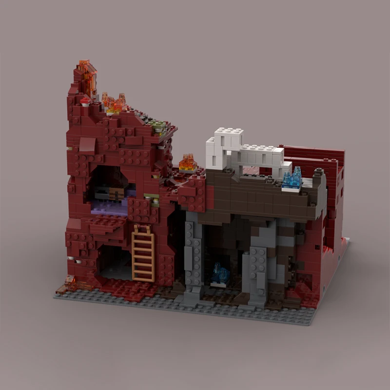 Фото 2230 деталей MOC Модульные здания: Модульное здание Нетера - Модель Лавового озера, Архитектурный конструктор, Подарок на Рождество, Поделка №3