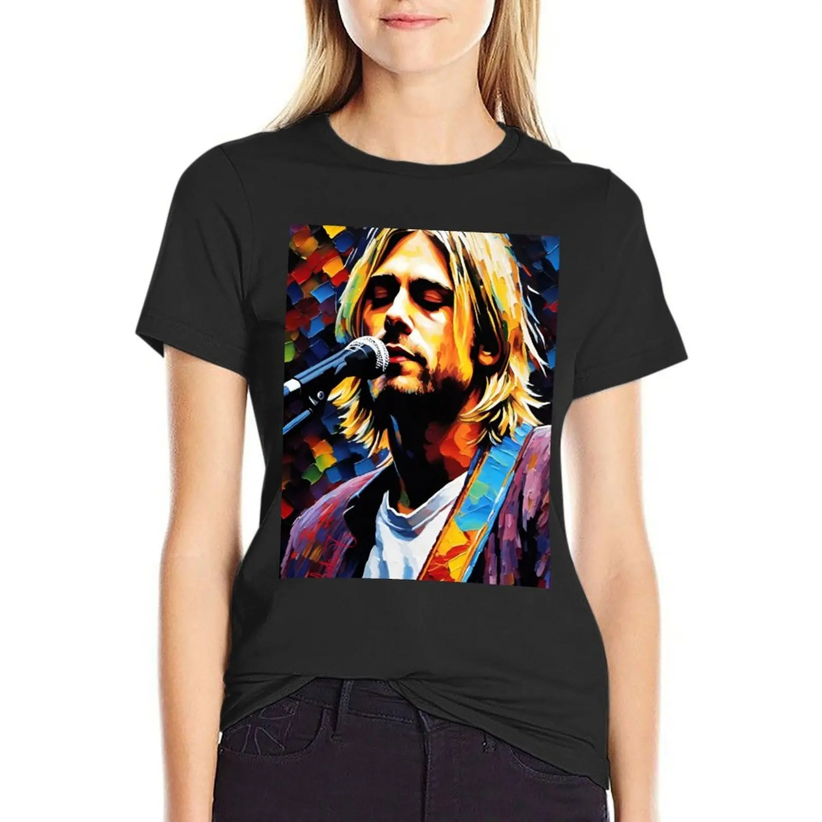 Футболка Курта Кобейна летняя одежда топ с графическим принтом животных для