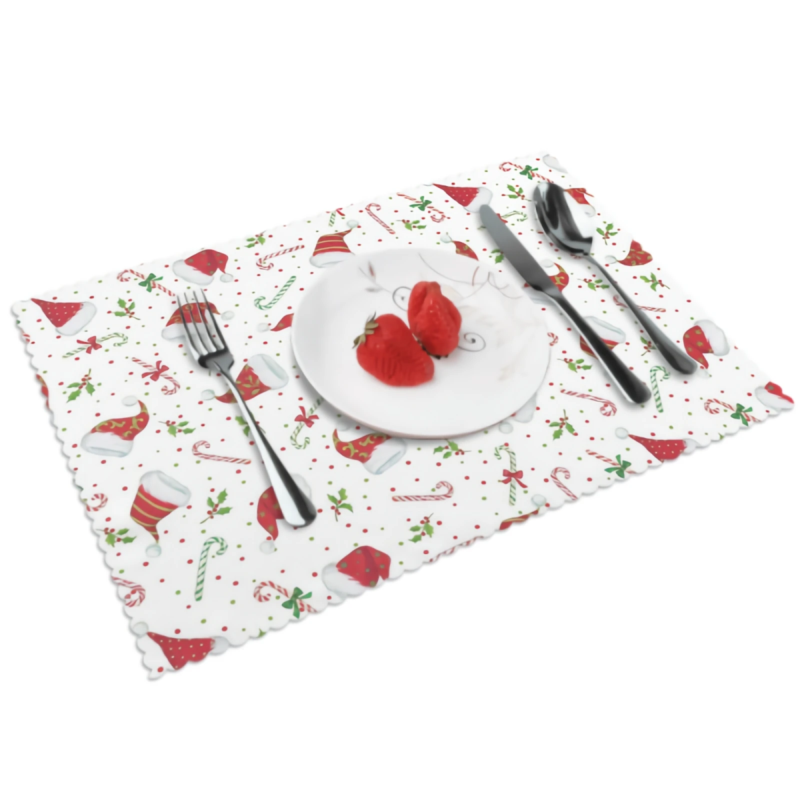 

Merry Christmas Placemats for Dining Table 12 x 18 inches Heat Resistant Table Placemats Set of 4 for Kitchen Dining Table