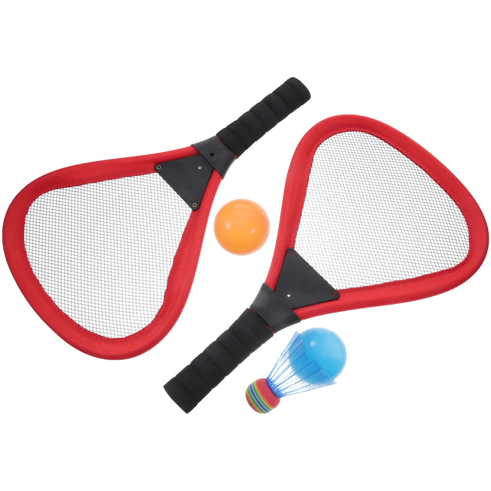 

Детские теннисные ракетки 5 шт., пляжные ракетки, Детские уличные принадлежности (Красные ракетки 2 шт., 1 шт. для бадминтона, 2 шт.