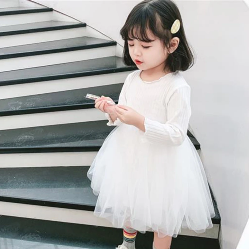 Детские платья Одежда Детская одежда Весенне-осенние хлопковые пышные с