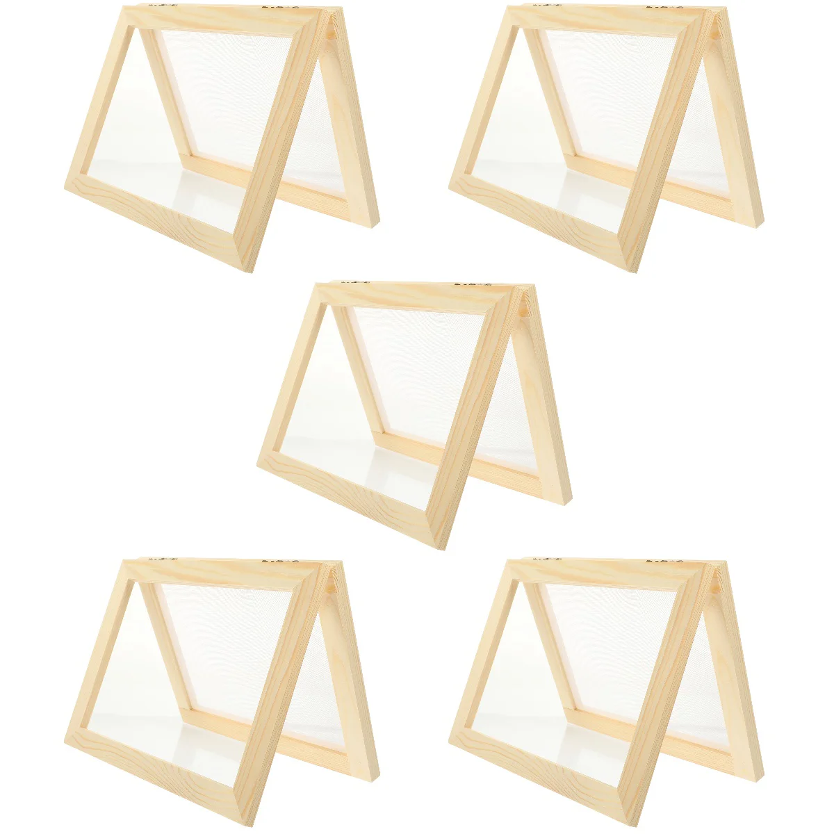 

5pcs Wooden Paper Making Frame Paper Making Mold DIY Frame Screen Mesh Tool