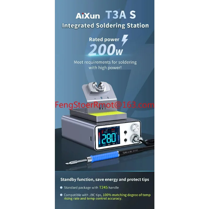 Фото Паяльная станция T3AS 200 Вт T3BS 75 Вт с электрическим паяльником T210/T245 для мобильных телефонов SMD BGA, инструменты для ремонта №5