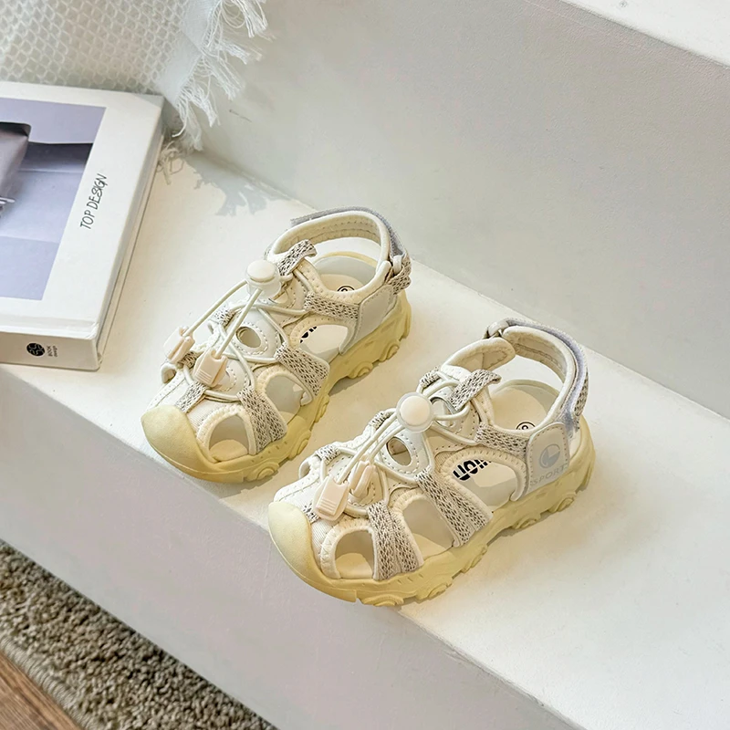 Детские сетчатые спортивные сандалии для мальчиков и девочек пляжная обувь