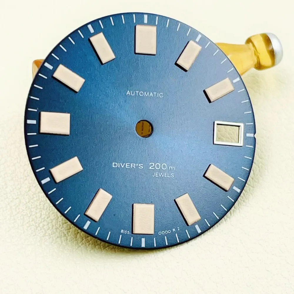 New matte dial suitable for movement nh35 modified white literal automatic mechanical surface strong green luminous 28.5mm