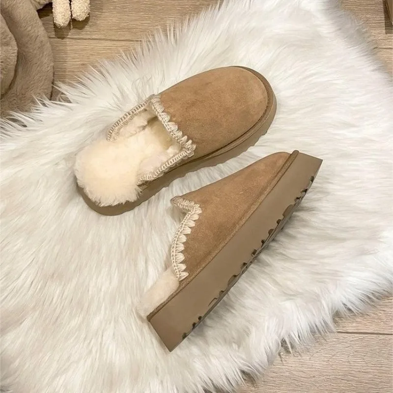 

Classic Brand Design Platform Slippers Woman Fur Mule Slides Ytmtloy Ladies Thick Sole 2024 Warm Shoes Zapatos De Mujer Indoor1
