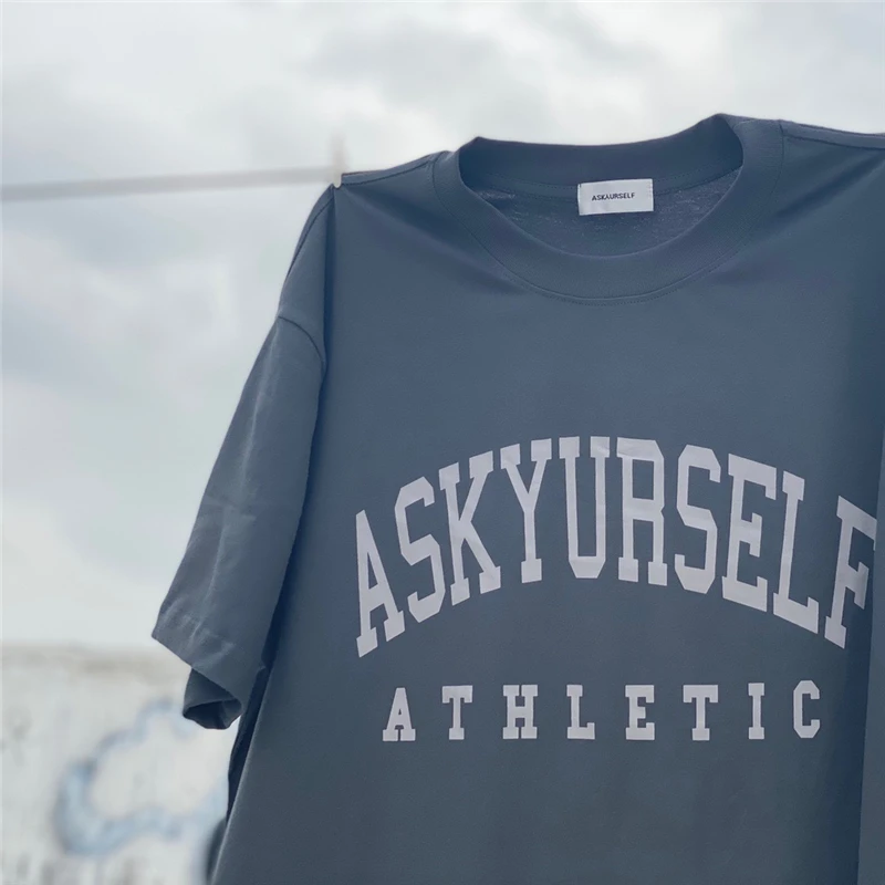 Футболка ASKYURSELF 22ss для мужчин и женщин тенниска оверсайз с надписью Old Street 1:1 |