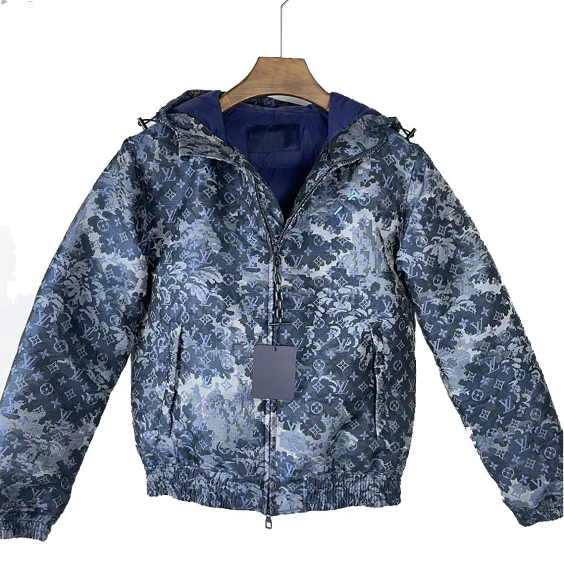 

Mens Down Jackets Parkas Coats Men's Fluffy Clothes Keep Warm Puffer Jacket Men Hooded Short Winter Thickened Print Menswear