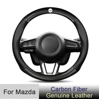 dedicated for mazda steering wheel cover mazda 3 5 6 cx5 cx30 cx9 cx7 rx8 mx5 cruise carbon fiber auto accessories with car logo