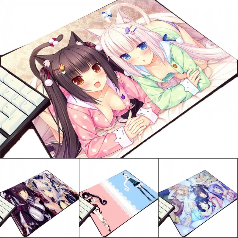 Коврик для мыши Nekopara коврик для мышки с аниме Boob, милый игровой Настольный коврик для девочек, привлекательный коврик в стиле кавайной эстетики корицы, компьютерные офисные столы