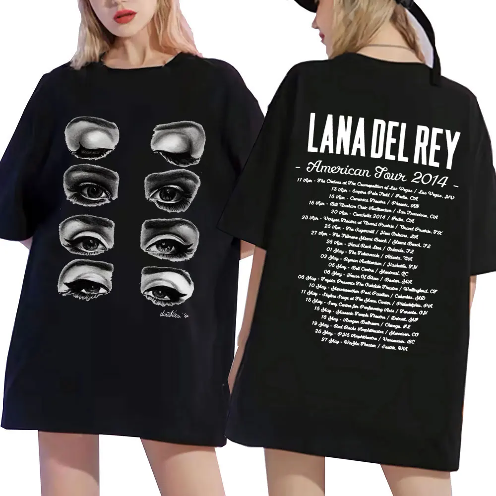 

Футболка певица Лана Дель Рей айс, футболки для американского концерта, для мужчин и женщин, хлопковые футболки оверсайз в стиле хип-хоп, ретро, для девушек с коротким рукавом
