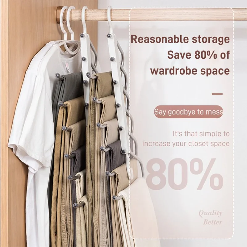 

Pants rack Magic Trouser Rack Hangers Stainless Steel Folding Pants Racks Tie Hanger Shelf Bedroom Closet Organizer Wardrobe