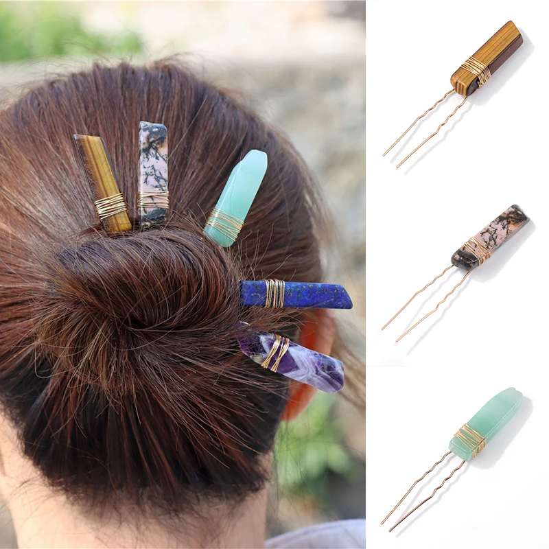 Wire Wrapped Hairpin Hair Clip Women Barrette Hair Jewelry