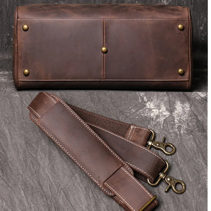 Large Capacity Travel Handbag Men Genuine Leather Travel Duffel Bag Man Weekend Bag Carry On Luggage fitness bag