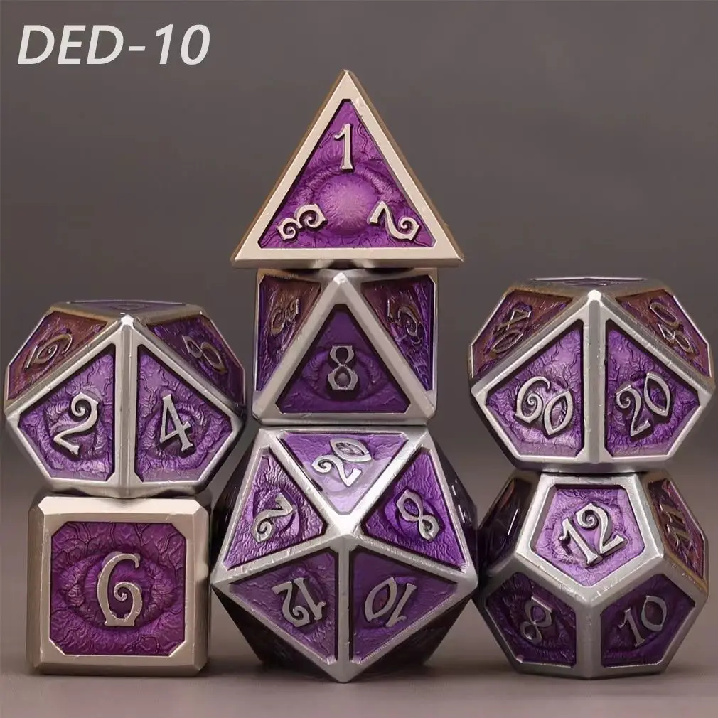 Metal Dice Set D&D, 7 die Metal Polyhedral Dice Set for DND Dungeons and Dragons Role Playing Games