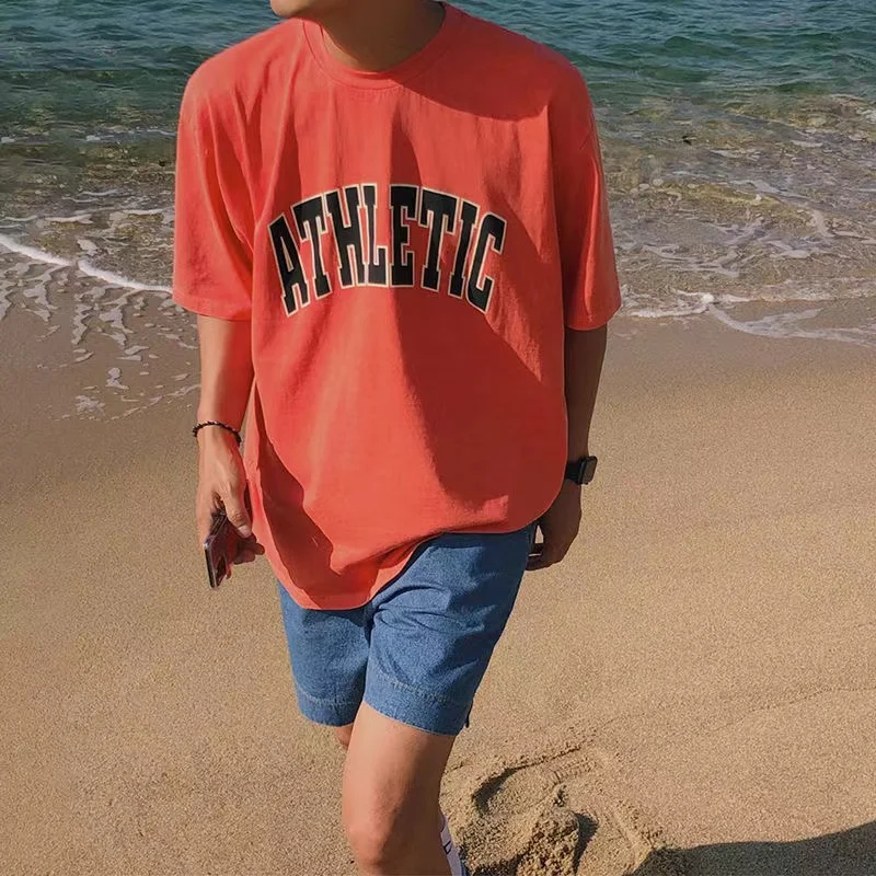 

Men's T-shirt short sleeve hip hop oversized T-shirt creative clothing personalized casual breathable top 2022 new pure cotton h