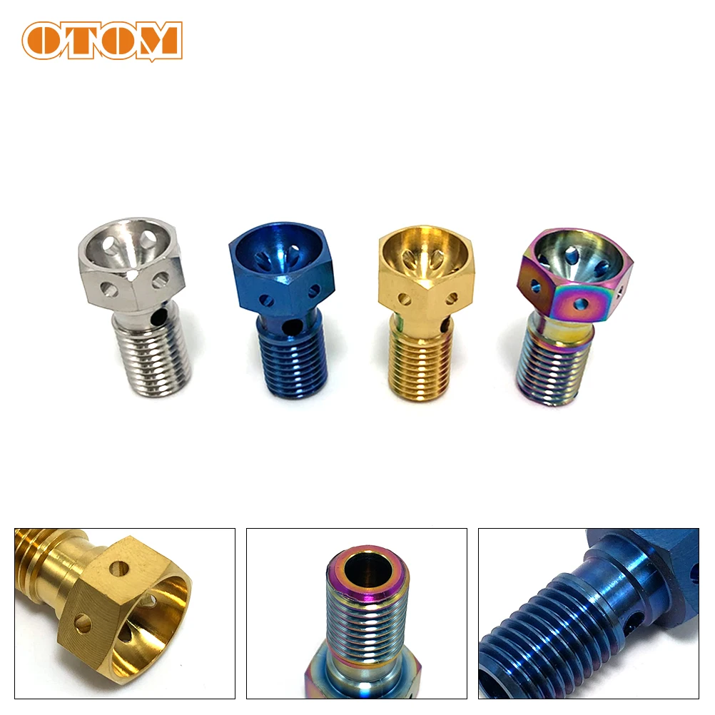 

OTOM мотоцикл M10xP1.5 тормозной шланг болт Гидравлический Тормозной Суппорт тормозной муфты бенджо с бриллиантовым винтом титановый Универсал...
