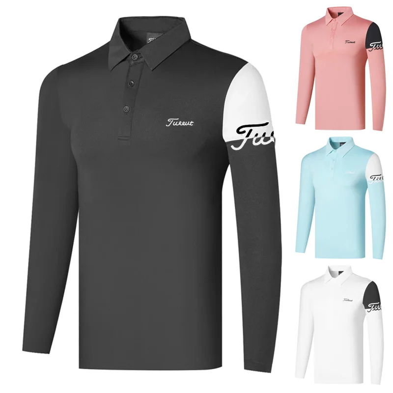 Winter Golf Clothing Men's Long Sleeve Lapel Sports Quick Drying Breathable Polo Shirt Autumn T-shirt Sportswear golf Shirt wear