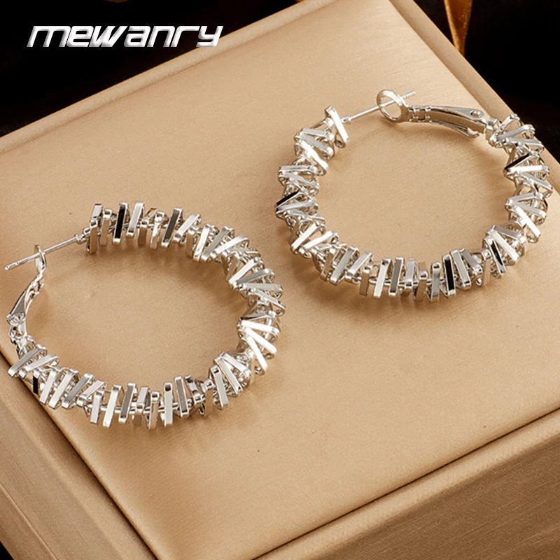 Серьги Mewanry из нержавеющей стали 316L неправильной геометрической формы для женщин, изящные минималистичные элегантные не выцветающие искусственные ювелирные изделия в подарок