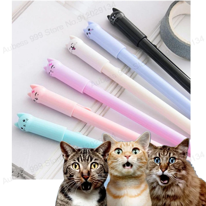 1 шт. Lytwtw милый креативный Кот мультипликационная гелевая ручка Kawaii Канцелярские