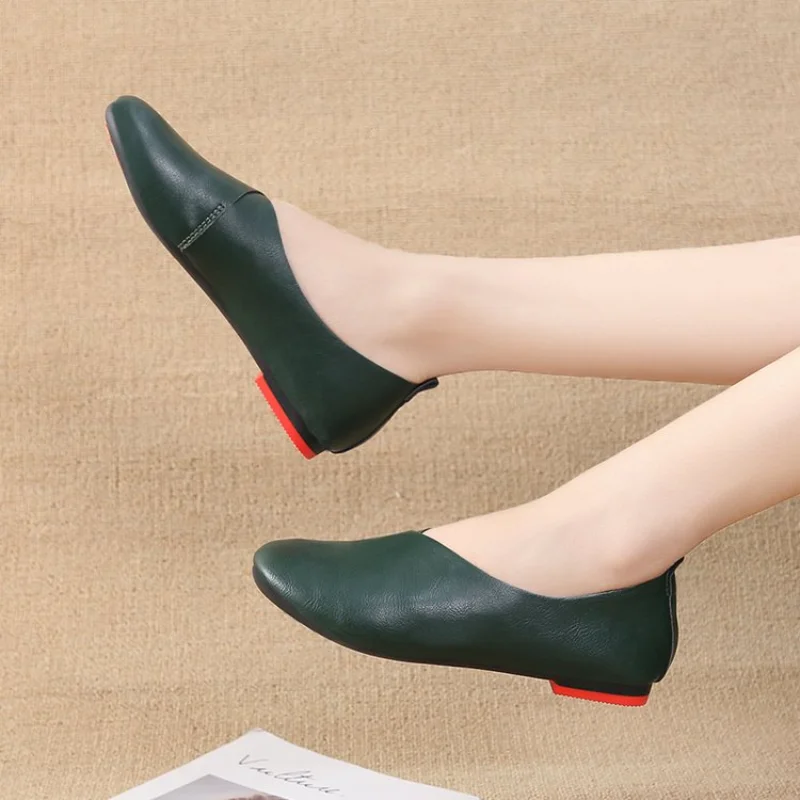 Женские лоферы из искусственной кожи Весенняя повседневная обувь женская на