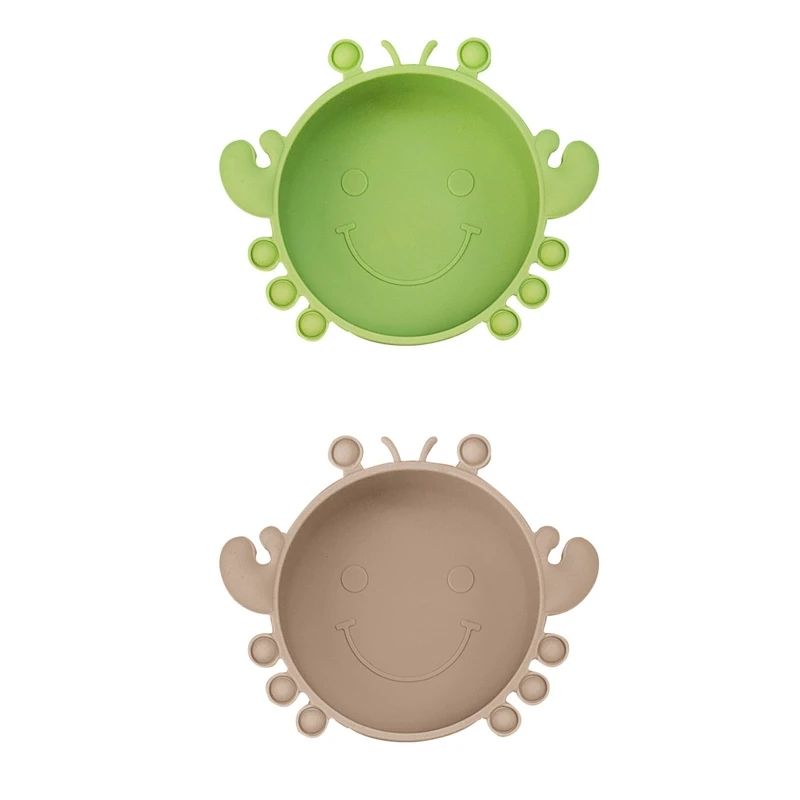 

Cartoon Crab Silicone Baby Bowl Toddler Eating Training Bowl Tableware G2AE