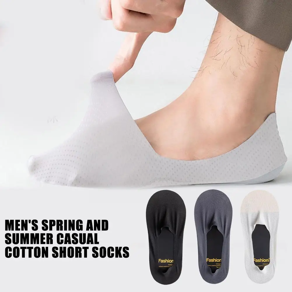 

Men Silicone Mesh Invisible Socks Shallow Anti-skid Thin Summer Color Unisex Socks Pure Socks Boat Business Classic V7e4