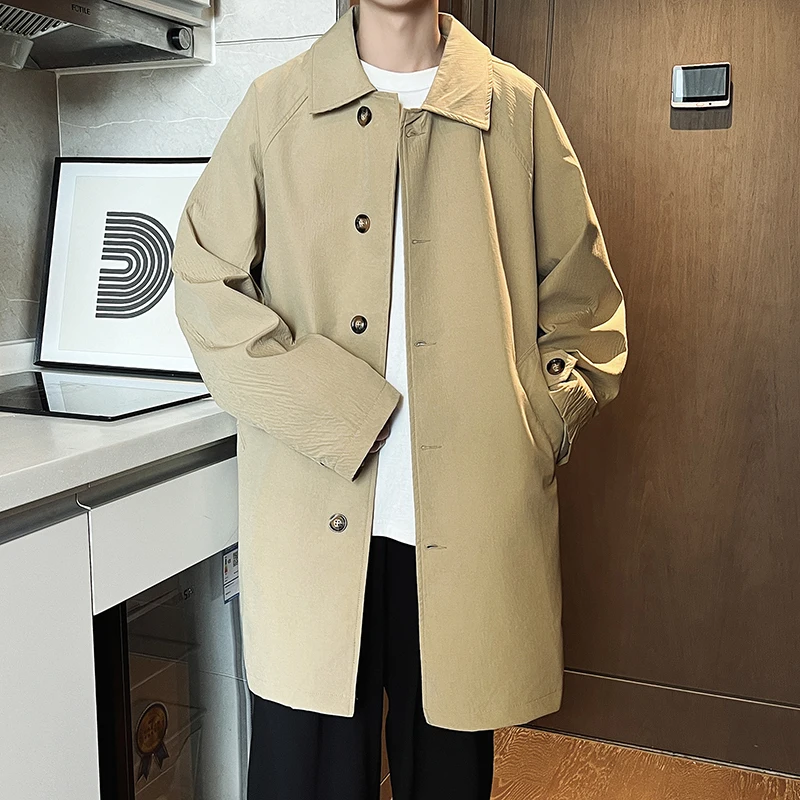 Мужская повседневная однобортная ветровка IEFB Минималистичная модная трендовая