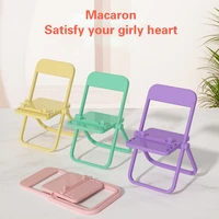 macaron mini mobile phone holder for iphone 13 12 pro max xiaomi 11 portable chair stand foldable desktop decoration girly gifts
