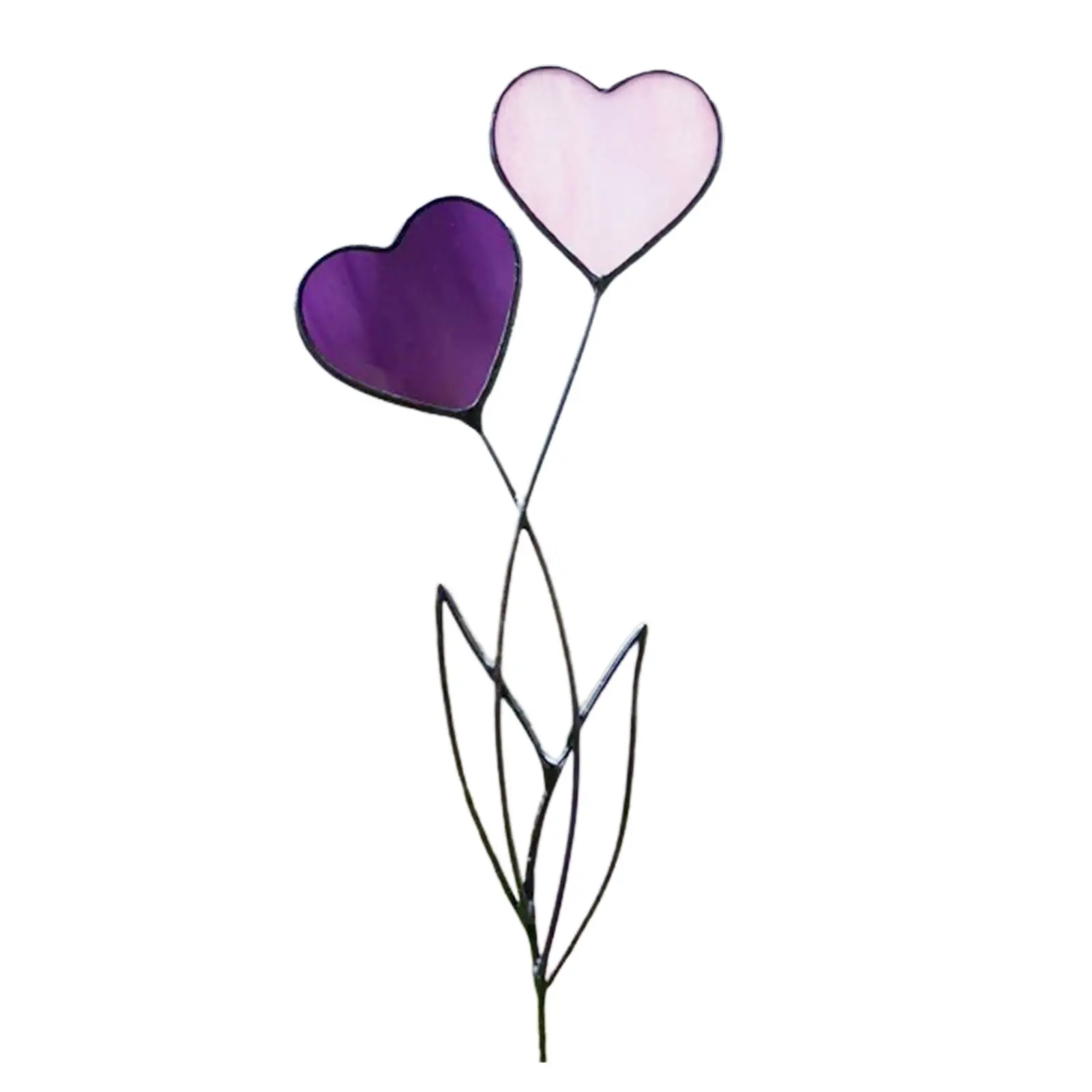 

Colored Metal Heart Stake Heart Flower Metal Stake Stain Love Flower Sign Yard Insert Decor Corrosion-Resistant Waterproof Yard