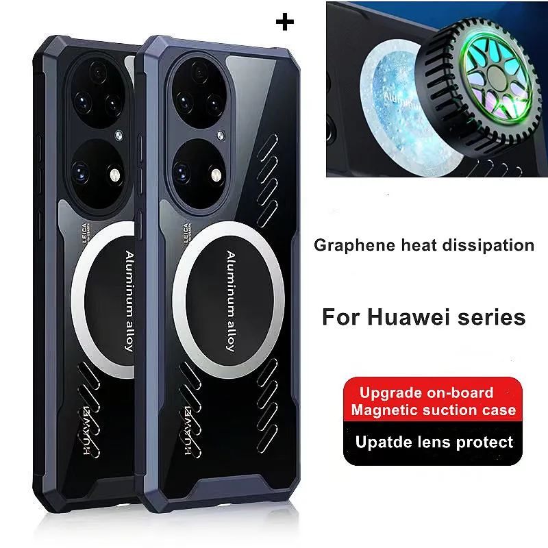 

For Huawei P50 Pro Cooling Case Shockproof Drop Resistance Rugged Heat Dissipation Breathable Case for Huawei P40 P30 Pro Fundas